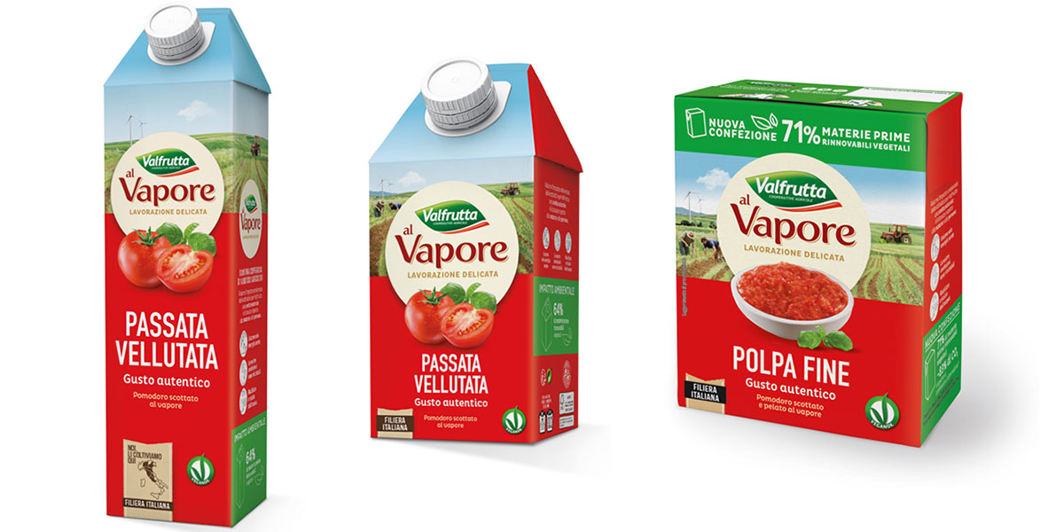 Valfrutta presenta la nuova gamma in brik per il pomodoro al vapore